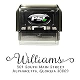 Lovely Custom Personalized Self Inking Return Address Stamp - Great Wedding, Housewarming, Teacher, or Client Gift