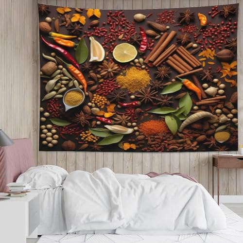 Couverture murale imprimée épices 3D en polyester doux de 150x200 cm - 5