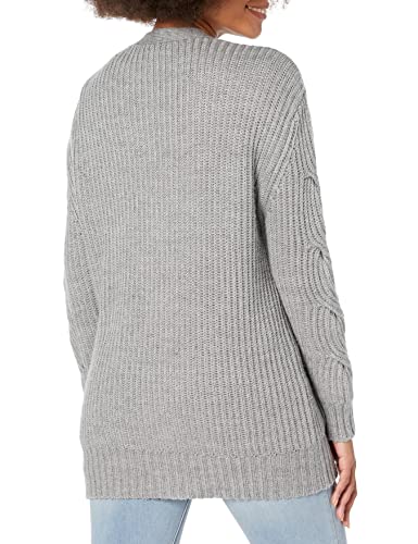Women's Grey Cable Knit Cardigan2