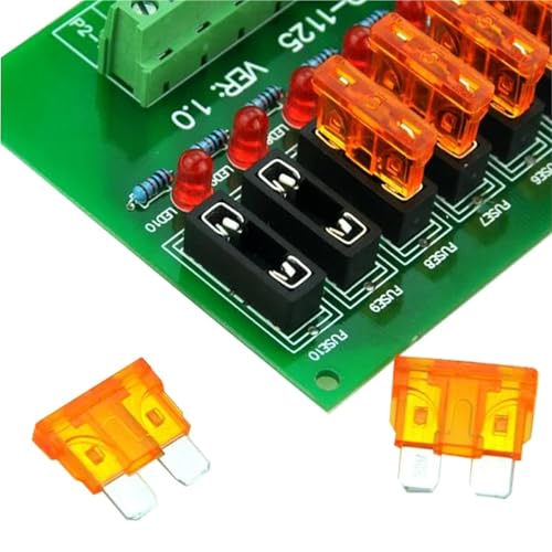Módulo de fusibles de 10 posiciones para montaje en panel CA/CC 5-32V 5