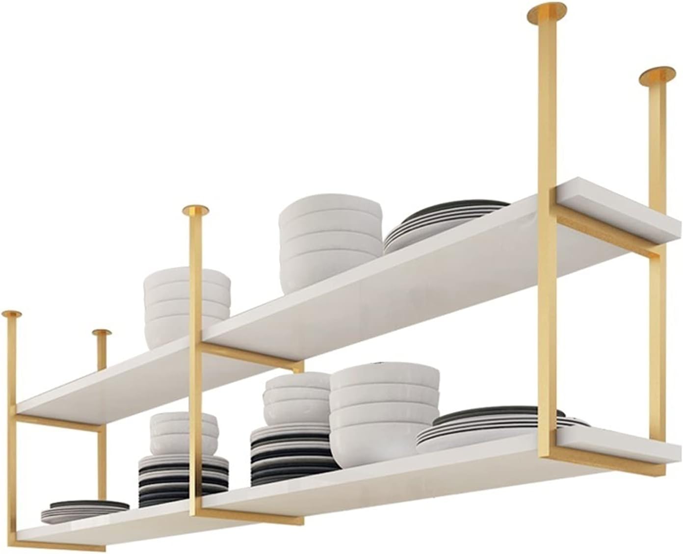 Ceiling Wine Rack & Floating Shelves - Stylish Wall-Mounted Bookcase for Bar, Kitchen, Bedroom - Versatile Plant Stand & Home Decor Storage Solution image 5