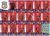  Adrenalyn XL Premier League 2020/21 Ensemble complet de 18 cartes avec badge et ligne Liverpool Up