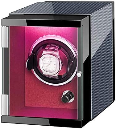 FENOKD Mechanical Watch Shaker Automatic Single Watch Winder Box with Colorful Lights Dual Power Flexible Watch Pillows Quiet Motor