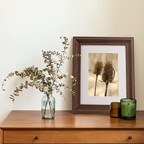 Graduationmall 8X10 Wood Picture Frames,Display Photos 5X7 With Mat Or 8X10 Without Mat,Real Glass,Wall Or Tabletop Display,Rustic Brown Set Of 2 #TOP5