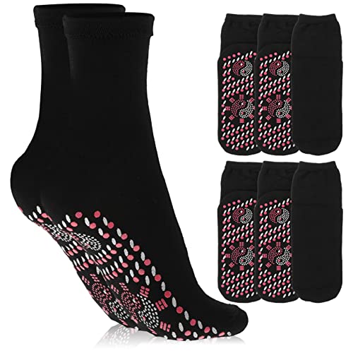 Mikikit 4Pares Calcetines Térmicos Calentados para Invierno de Calcetines Transpirables para Hombres y Mujeres Diseño para Masaje Efectiva y Confort Frío