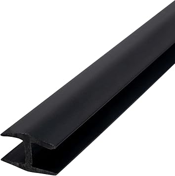 Outwater Plastic H Channel Fits Material 1/4 Inch Thick Black Styrene Divider Moulding 46 Inch Length Pack of 2