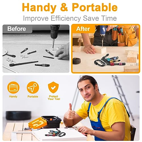 Amzbuy Bit Holder Stocking Stuffers For Men Gifts For Christmas Cool Gadgets Tool 1/4 Hex Shank Socket Magnetic Screwdriver Bit Holder Keychain Impact Driver Extension Bar Birthday Gifts Ideas For Dad Adult thumb #2