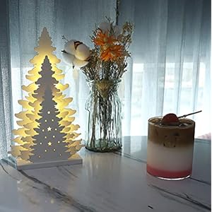 Wooden Christmas Tree Tabletop Decor, LED Wood Craft Christmas Trees Light 2AA Battery Powered 10 inch for Xmas Home Decorations(Indoor) Wooden Christmas Tree Tabletop Decor LED Wood Craft Christmas Trees Light 2AA Battery Powered 10 inch for Xmas Home DecorationsIndoor