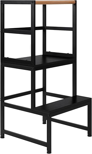 Taburete de cocina para niños, taburete de aprendizaje blanco, taburete resistente, escalones de cama para camas altas con capacidad para hasta 150