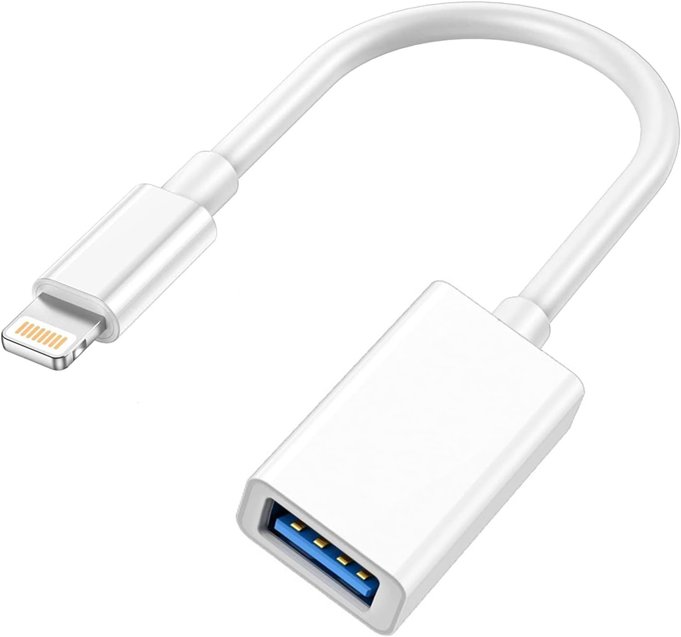 Lightning to USB Camera Adapter, Apple MFi Certified USB OTG Cable Converter for iPhone 14 13 12 11 Pro Max XS XR X 8 iPad, Support Camera, Card Reader, USB Flash Drive, MIDI Keyboard