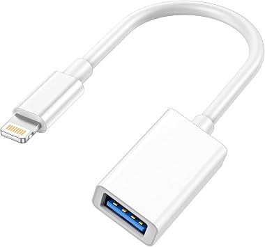 Lightning to USB Camera Adapter, Apple MFi Certified USB OTG Cable Converter for iPhone 14 13 12 11 Pro Max XS XR X 8 iPad, Support Camera, Card Reader, USB Flash Drive, MIDI Keyboard