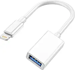 Adaptador de câmera Lightning para USB, conversor de cabo USB OTG certificado pela Apple MFi para iPhone 14 13 12 11 Pro Max XS XR X 8 iPad, suporta câmera, leitor de cartão, pen drive USB