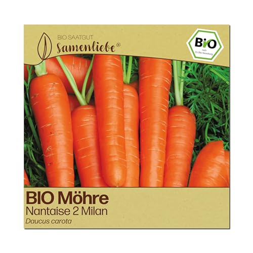 Samenliebe BIO Karotten Samen | Möhre Nantaise 2 Milan - winterhart & süß - samenfestes BIO Saatgut