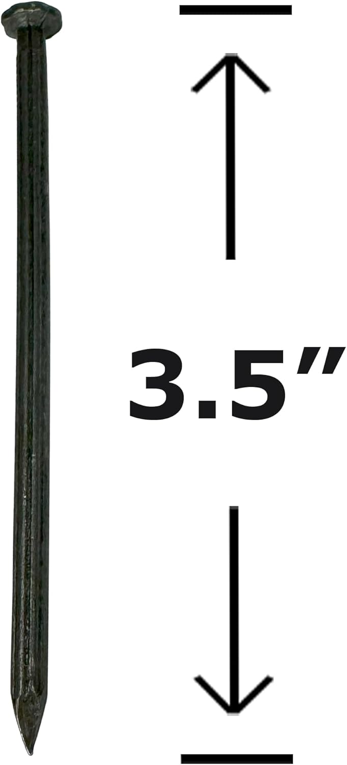 3.5” – Fluted Hardened Concrete Masonry Nails for Cinder Block, Concrete Walls, Cement Board 3.5 in (16d) -Qty (100)