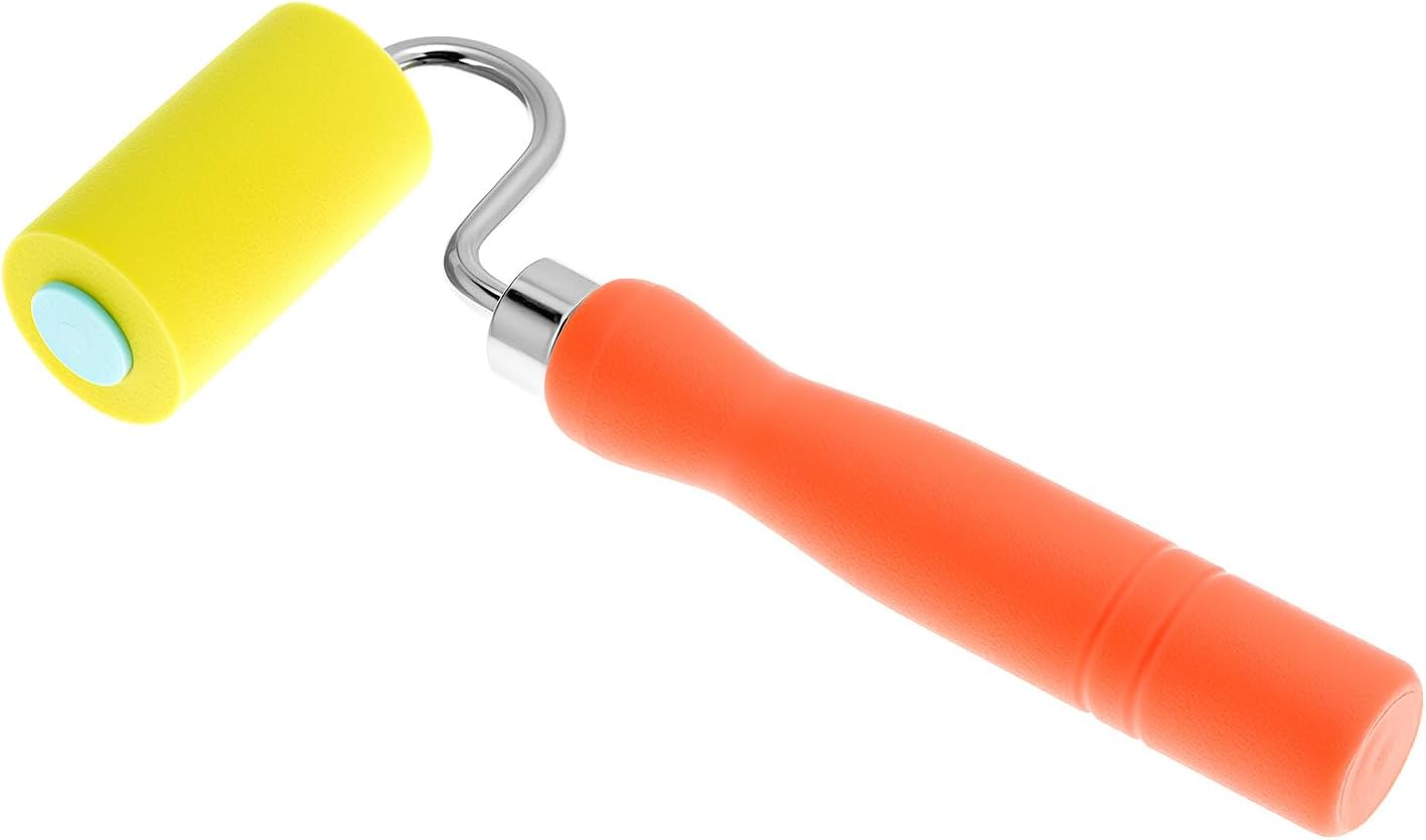 QWORK Soft Seam Roller Tool – 2.4" Flexible Sponge Head for Wallpaper, Vinyl Wrap, Window Film & Crafts