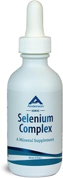 Anderson Ionic Selenium Complex, Liquid Selenium Supplement Drops, Supports Thyroid and Immune System, Antioxidant, Fights Free Radicals, Mineral Glass Bottle with Dropper, 40 Servings, 2 fl oz