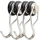 Heavy Duty Magnetic Hooks, Strong Neodymium Magnet Hook for Home, Kitchen, Workplace, Office and Garage, Hold up to 270 Pounds - 2pack