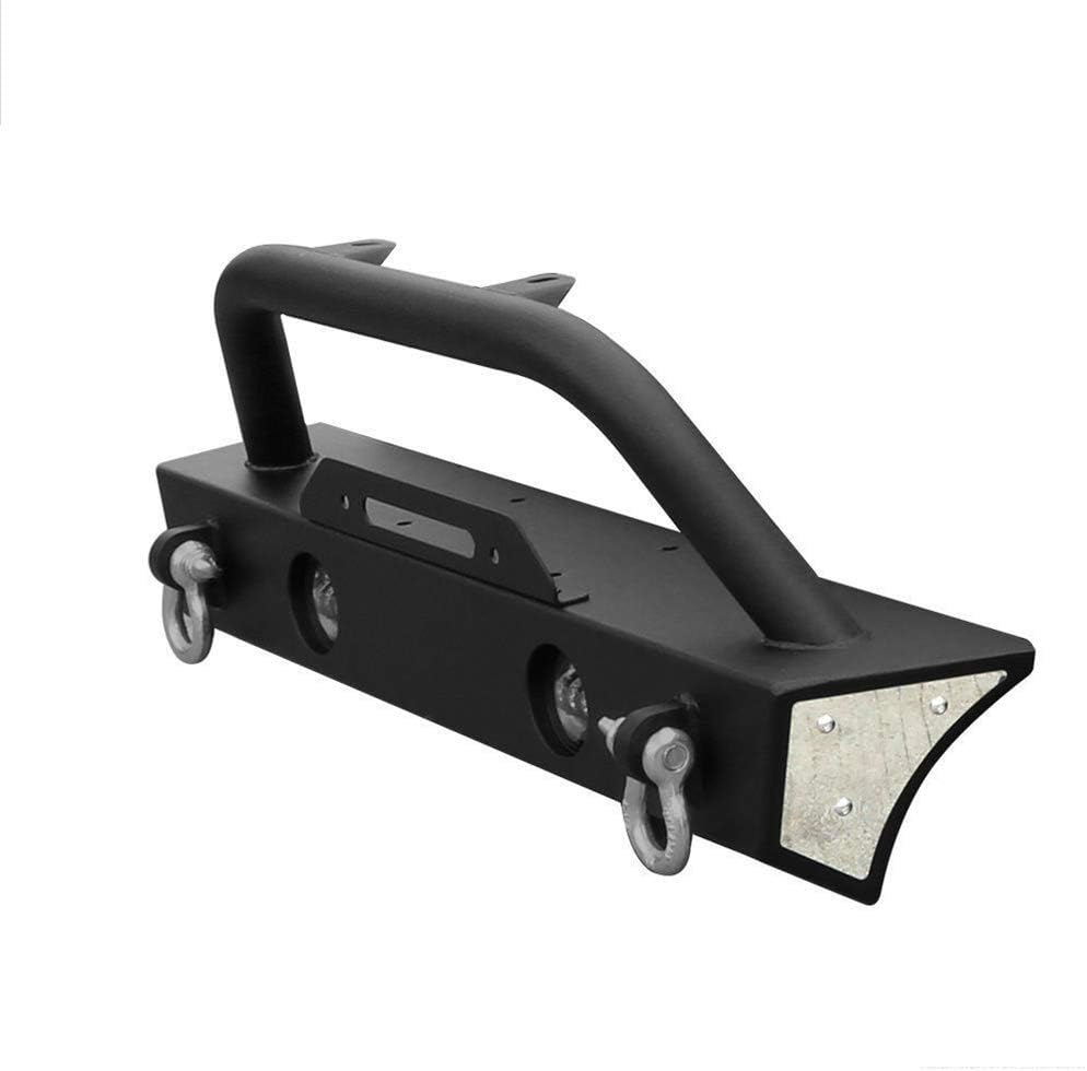 Front Bumper Guard Compatible With 2007-2019 Jeep Wrangler, Bull Bar Grille Textured Black With Winch Plate by IKON MOTORSPORTS