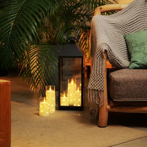 Image of Homemory Flickering Flameless Candles, Ivory LED Pillar Candles with Remote