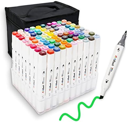 ArtBeek 80 Colors Alcohol Markers Set, Illustration Markers, Permanent markers, Dual Tip Art Markers, Markers for Kids, Sketch Markers for Drawing
