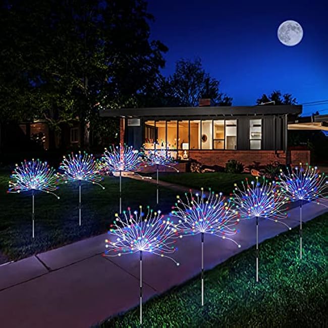 Outdoor Solar Garden Lights Garden Fireworks Lamp 120 LED Solar Colorful