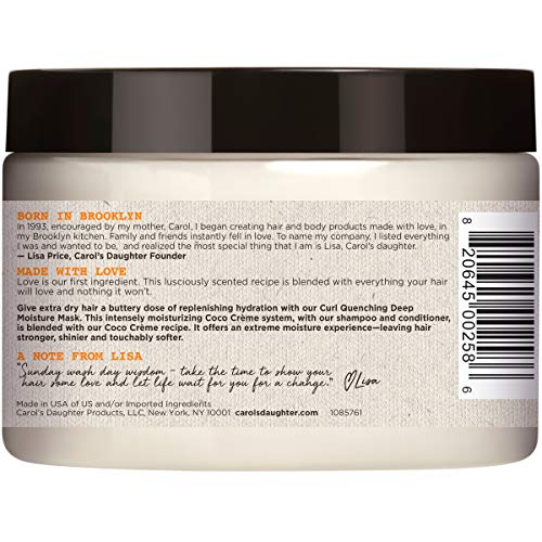 Carol’s Daughter Coco Creme Curl Quenching Deep Moisture Hair Mask For Very Dry Hair, With Coconut Oil And Mango Butter, Hair Mask For Curly Hair, 12 Oz #TOP1
