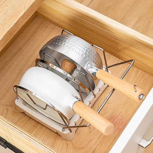 Multifunktionaler Topfdeckelhalter, Küche, Kochgeschirr, Aufbewahrungsregal, Pfannendeckel-Organizer, Verstellbarer Backgeschirrhalter, Edelstahl, Speisekammer, Schrank, Aufbewahrungsregal