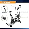 Marcy Exercise Upright Fan Bike for Cardio Training, Adjustable Recumbent Bike, Stationary Bikes For Home, Black AIR-1