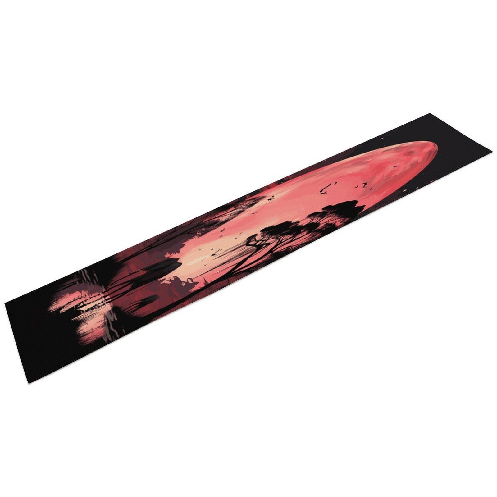 Pink Moon Elephant Table Runner Personality Patterned Linen Table Runner Wrinkle Resistant Tablemat Country Rustic Farmhouse Tables Runners Kitchen Dining Table Decoration