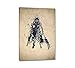 Produktbild Caro-Art Bloodborne Typographie 90x60cm Digital Art Game Beige Schwarz Leinwandbild auf Keilrahmen Wandbilder