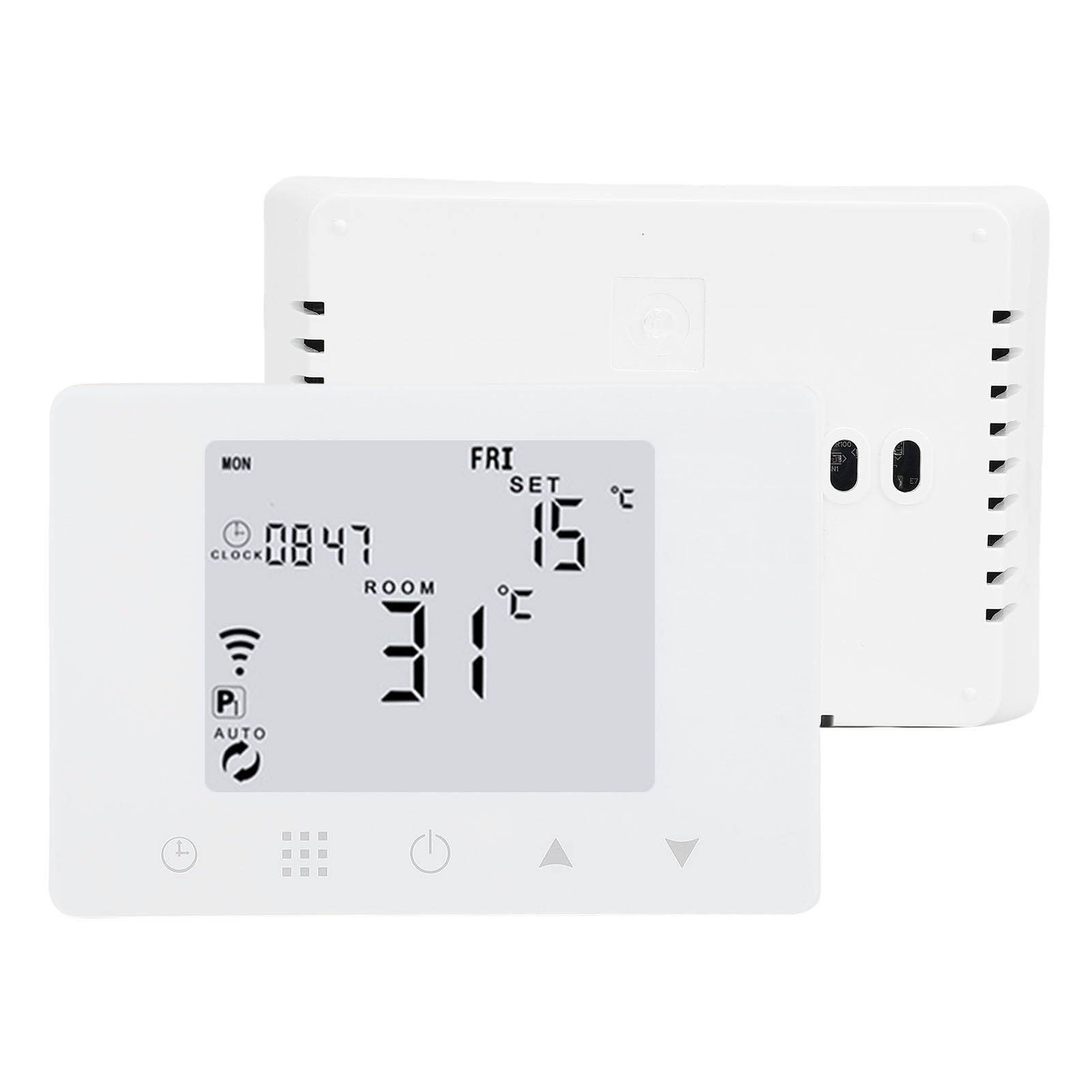 Inteligentny Regulator Temperatury, Termostat WiFi ze Sterowaniem za pomocą Aplikacji Mobilnej, Montowany na ścianie do Monitorowania w Czasie Rzeczywistym w Biurze Domowym