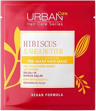 URBAN Care Twisted Curls Hibiscus & Shea Butter Special Pre-Shower Hair Care Mask for Curly and Wavy Hair 50 ml- Vegan