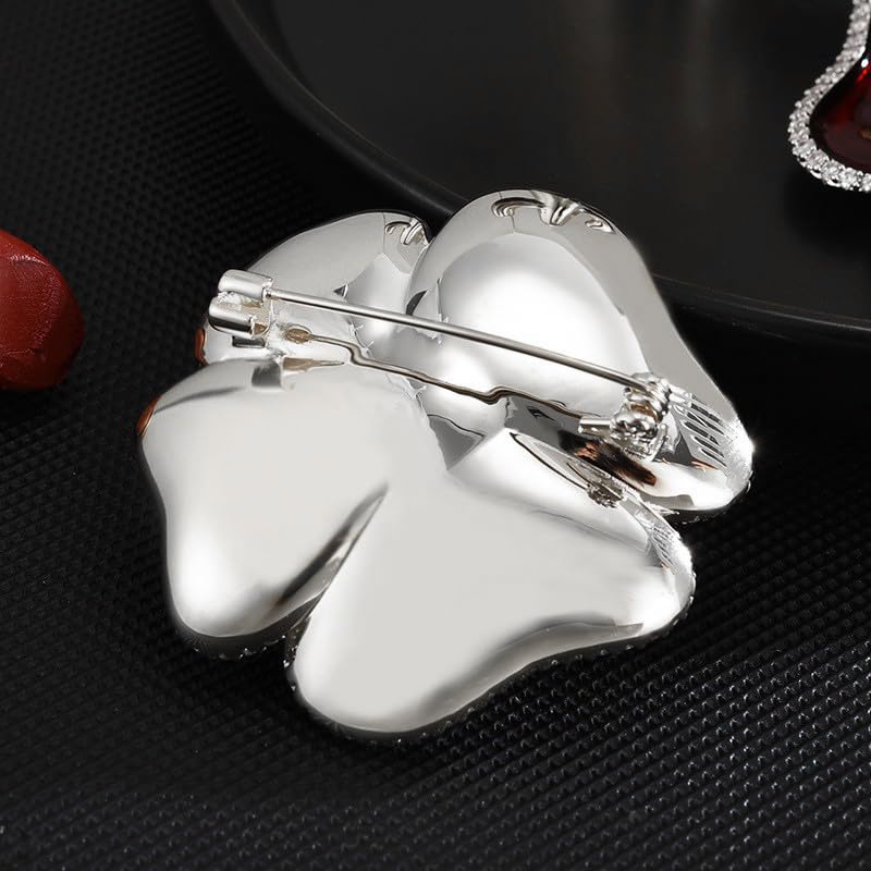 Image of Flower Brooch for Women Rhinestone Flower Brooch Pins Floral Brooches Jewelry Gift for Mom Wife