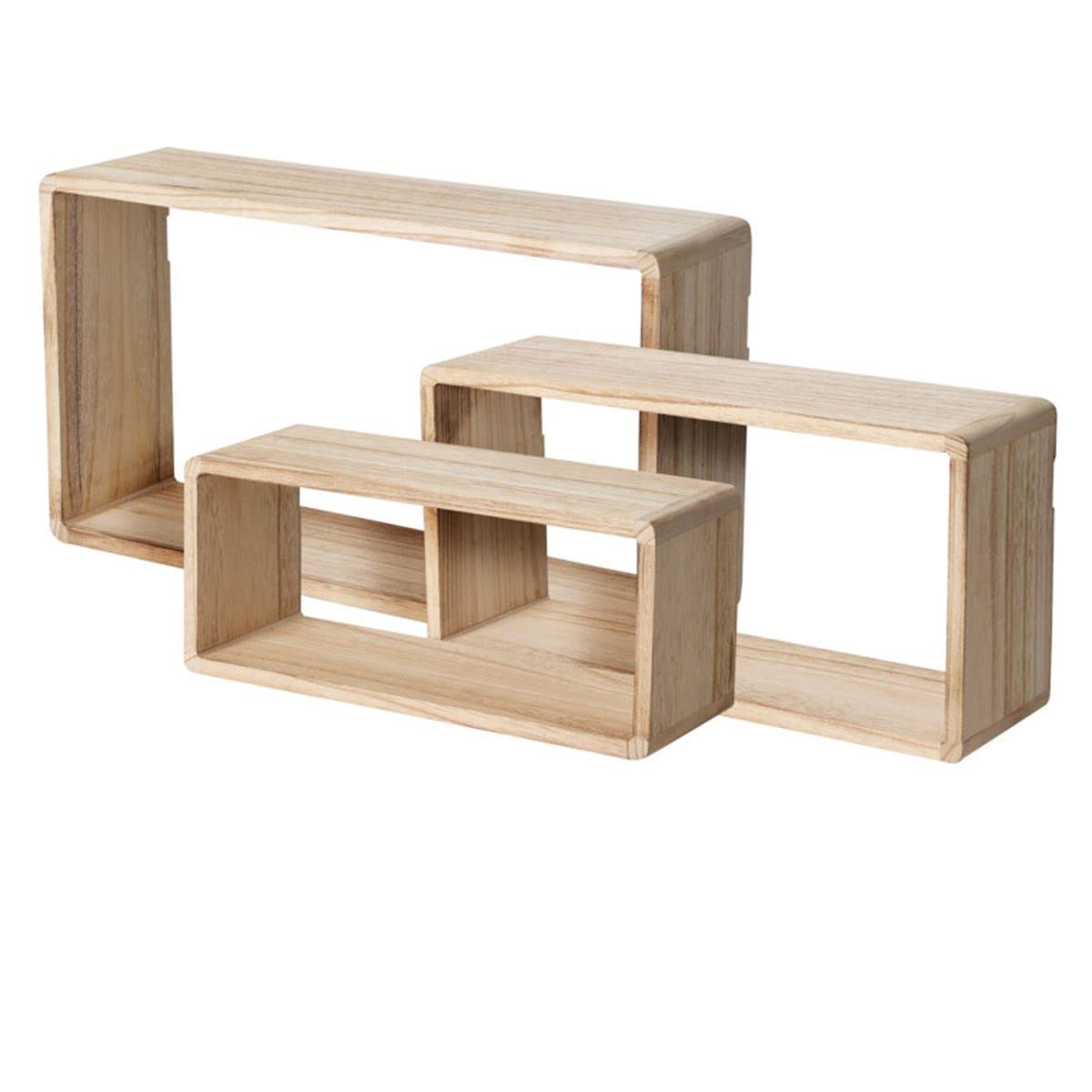 Rectangular Box Shelf Carousel Home Set Of 3 Floating Rectangle Cube Box Shelves Display ...