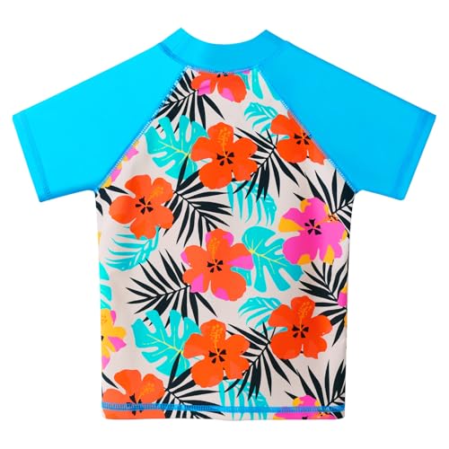 Image of TFJH E Girls Short Sleeve Swimwear Two Piece Swimsuit UPF 50+ Rash Guard Sets UV 3-12Y