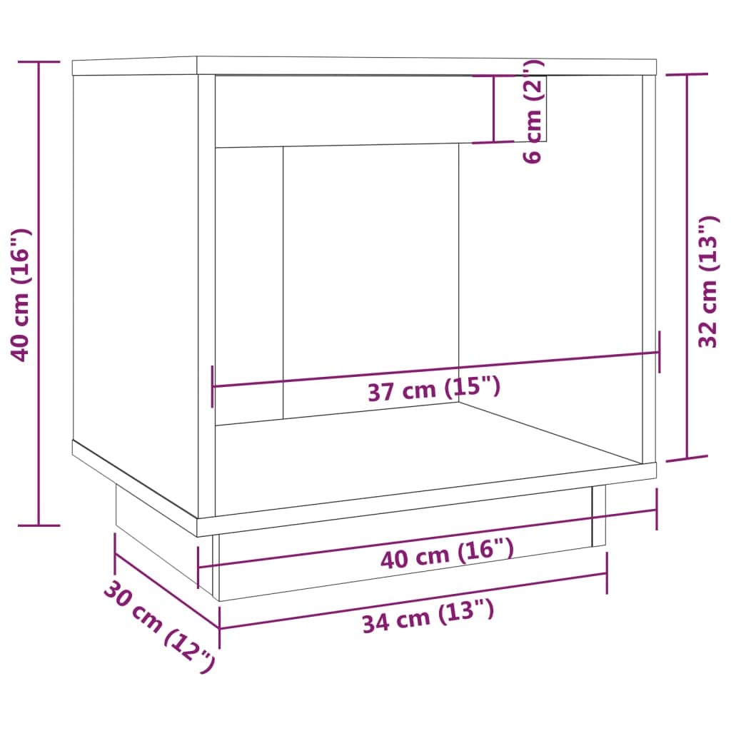 Juego de 2 mesitas de noche, 40 x 30 x 40 cm, madera maciza de pino, color blanco | Mesas auxiliares de madera auténtica resistentes para tu dormitorio, ideal como un estante funcional junto a la cama.