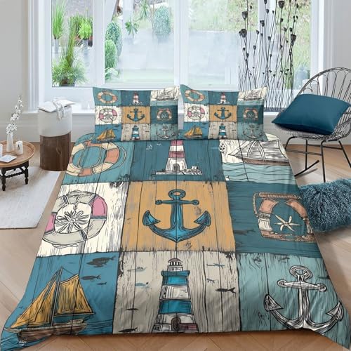 Parure de lit microfibre léger et ultra douce thème marin