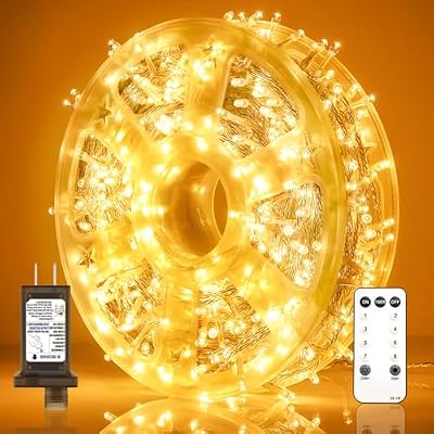 600 LED Christmas Lights, 246FT Outdoor Waterproof String Lights with Remote, Timer & Memory Function & 8 Modes, Twinkle Lights Plug in for Christmas Tree, Patio, Outside, Indoor, Bedroom