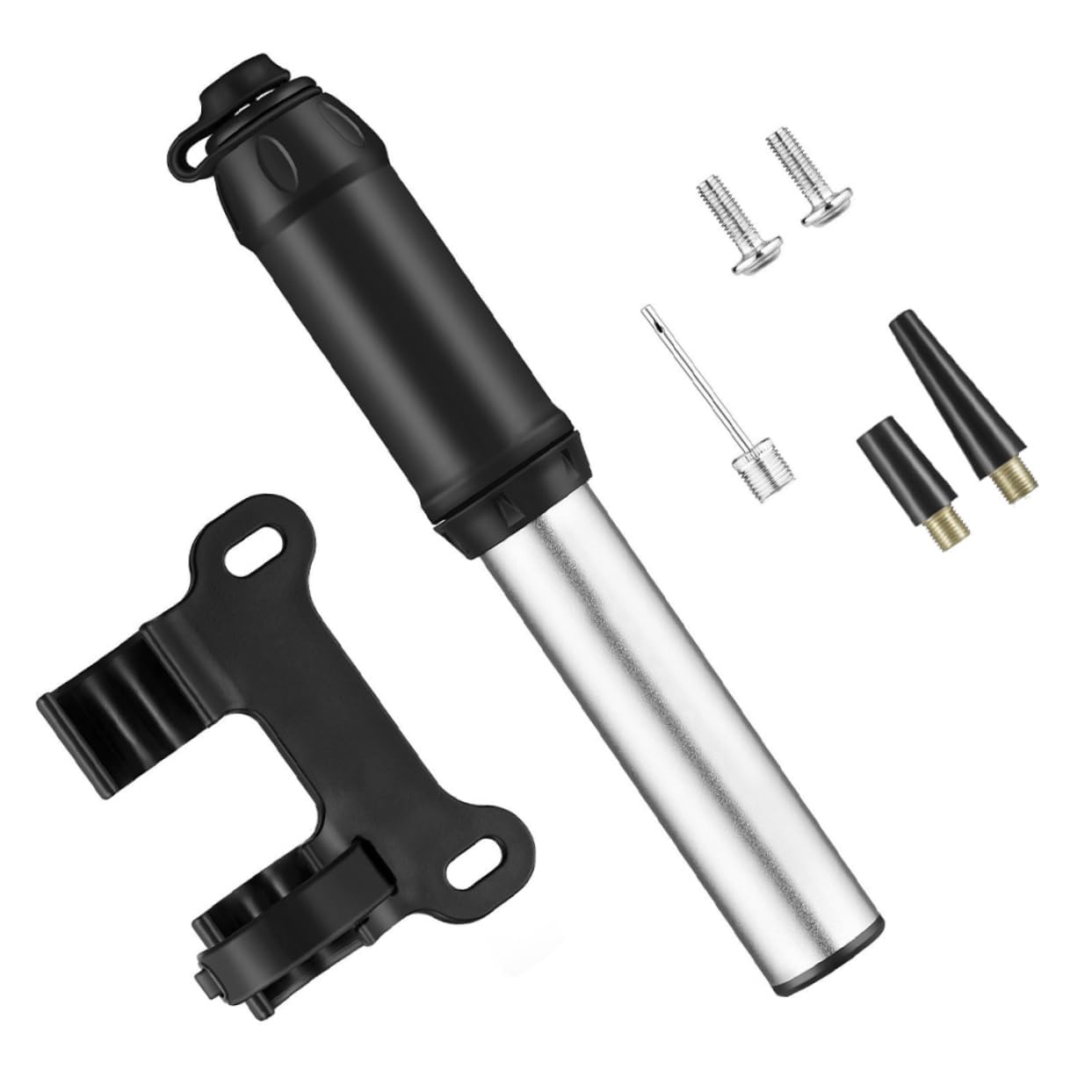 Anneome Handheld Tire Inflator Mini Pump Ergonomic Design Air Pump for Basketballs More Nozzle for Road Mountain Portable Accessory