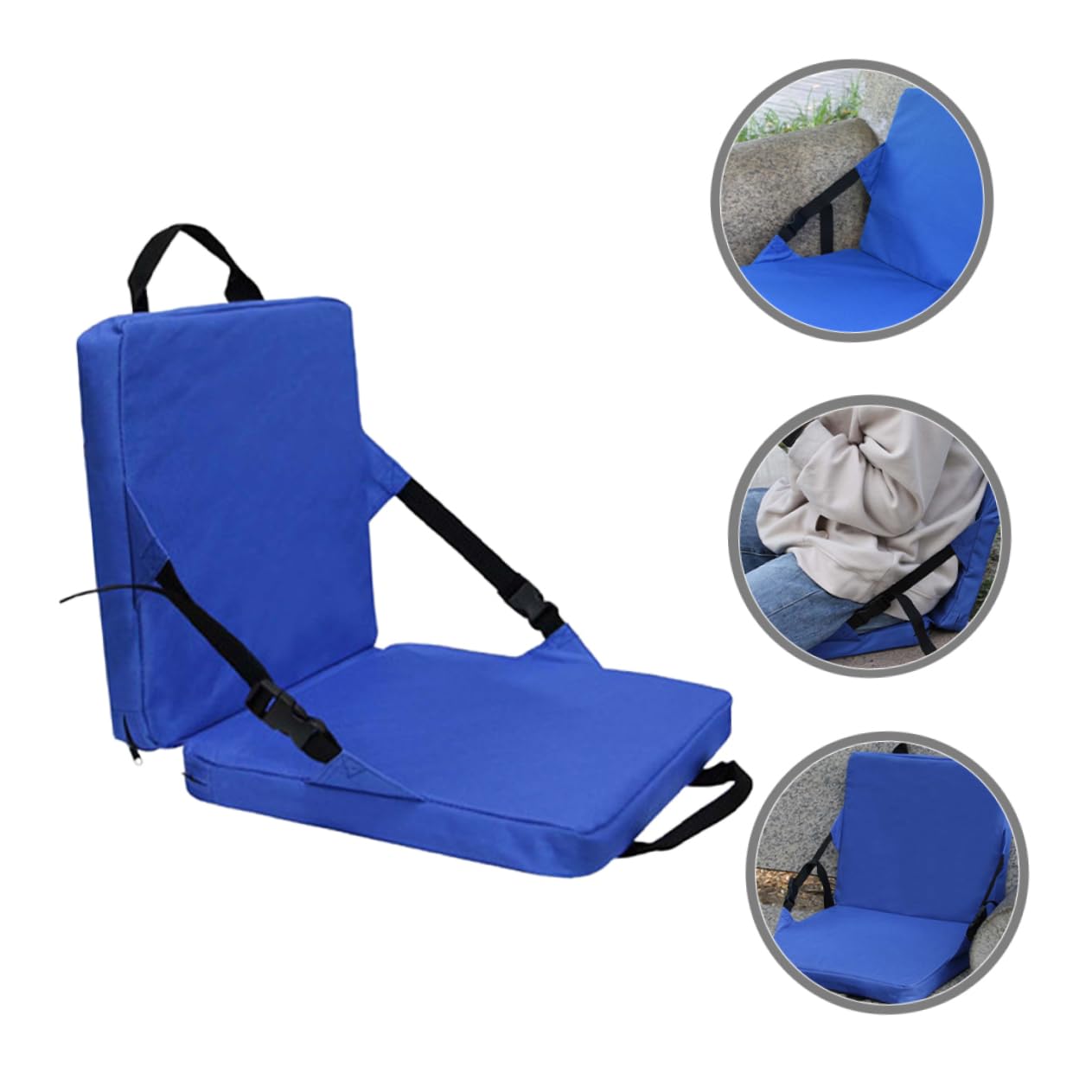 Totority Thick Wide Outdoor Seat Pad Oxford Fabric Inflatable Pillow for Folding Chairs for Stadium Beach and Outdoor Activities