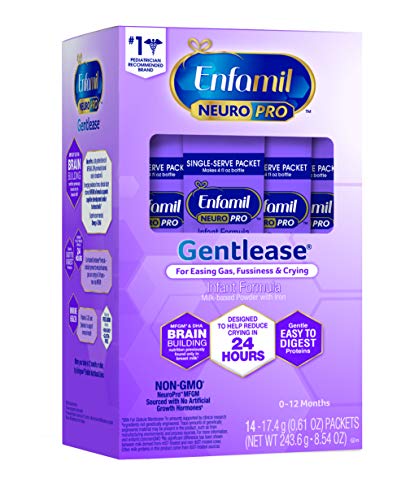 Enfamil NeuroPro Gentlease Baby Formula Gentle Milk Powder, 14 single serve packets