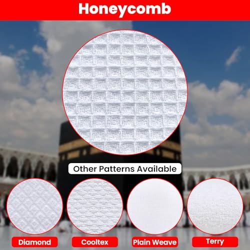 Honeycomb Weave Ihram for Men – 100% Cotton, Breathable, Quick Dry, Lightweight – Hajj & Umrah - Image 4