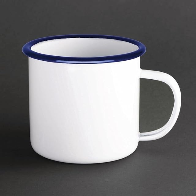 Olympia Enamel Mug Made of Steel Heat and Chemical Resistant 350ml Pack of 6