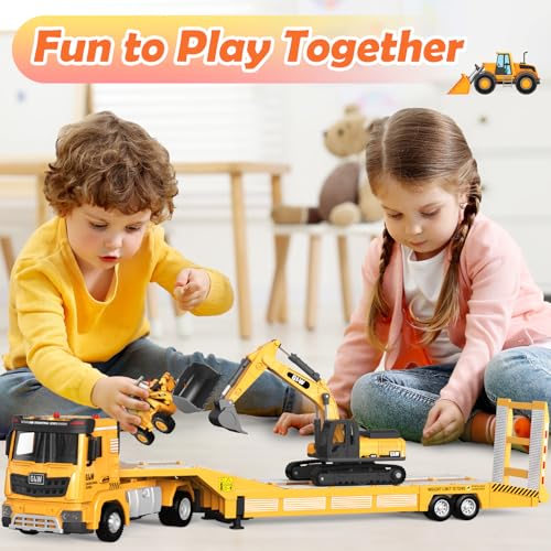 Baukasten Spielzeug für Jungen im Alter von 3-7 Jahren: Bagger Spielzeug, Kleinkinder Auto LKW Spielzeugs, Baufahrzeug Spielzeugs für Jungen im Alter von 3, 4, 5, 6, 7 Jahren als Geschenk