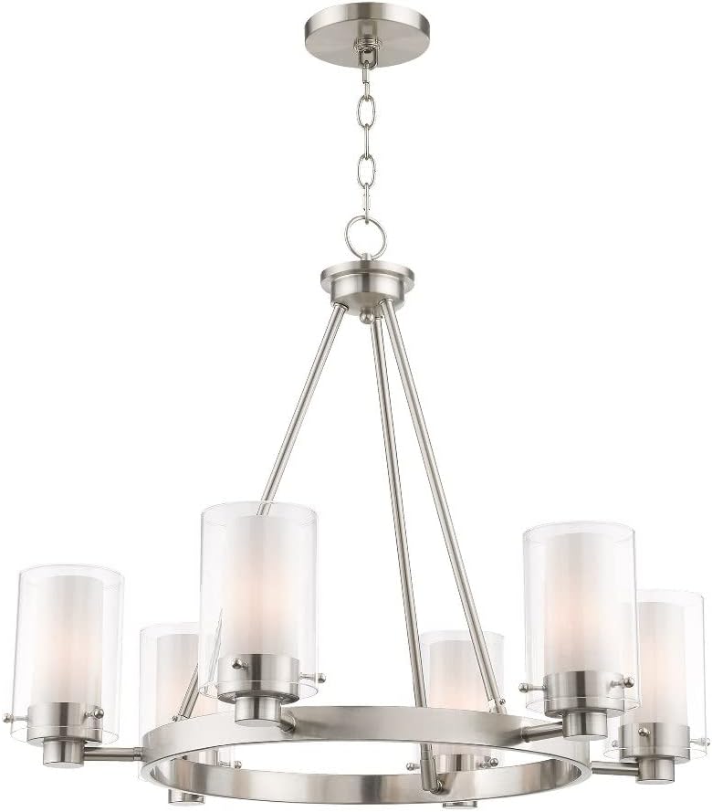 Livex Lighting 50676-91 Manhattan 6-Light Chandelier, Brushed Nickel