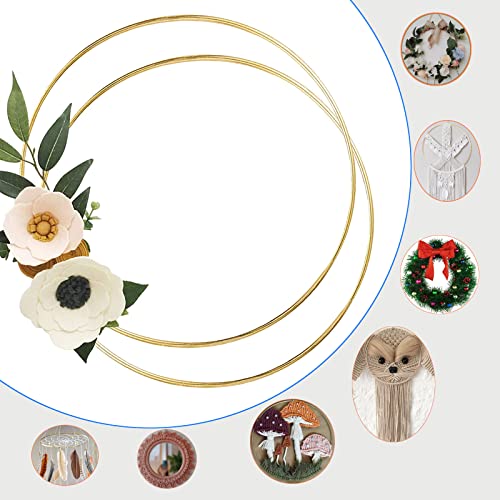 2 Pack 16Inch/14/12/10/8/6/4Inch Metal Floral Hoop Wreath Macrame Gold Craft Hoop Rings For Making Wedding Wreath Decor, Dream Catcher And Diy Wall Hanging Crafts (4 Inch/10Cm) #TOP1