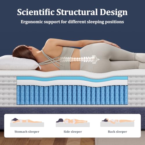 Image of BedStory Extra Firm King Mattress 12 Inch, Hybrid King Size Mattress in a Box, Back Pain Relief, Luxury Pocket Spring Mattress, Fiberglass-Free, No Odor, 10 Year Warranty