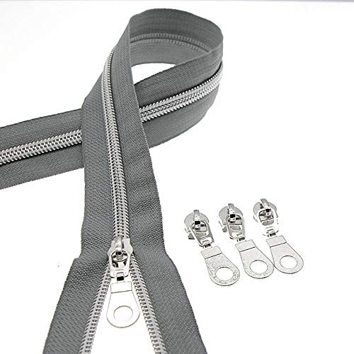 Cerniera Nylon Nera 9 Metri Con 25 Cursori Metallo - Rotolo Fai Da Te Per Cucito, Abbigliamento E Borse SHUNLI