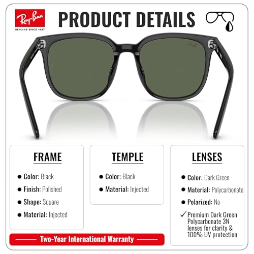 Image of Ray-Ban RB4401D Square Shaped Sunglasses for Men & Women with Official RAYBAN Eyewear Kit