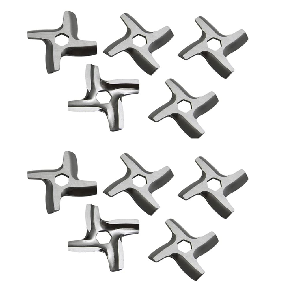 Hndhbfgrt 10X for Meat Grinder Knife Mincer Blade Kitchen Appliance Parts for HV2 HV3 HV4 HV6 HV8 ME406 ME420 ME605 ME650